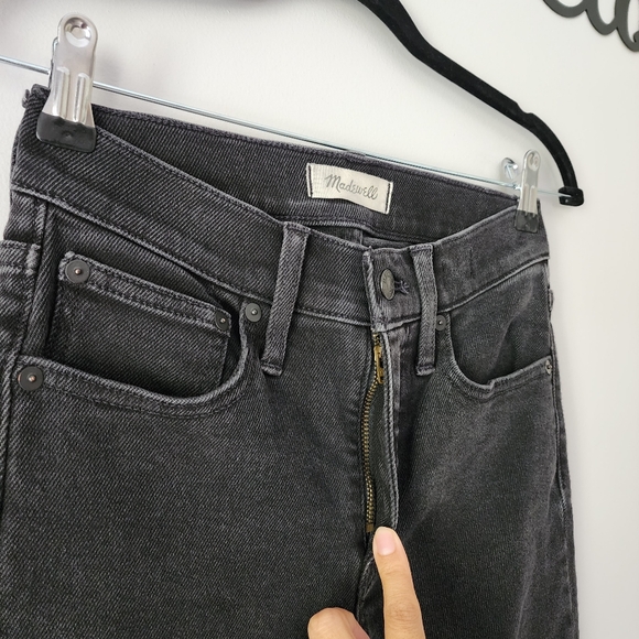 Madewell Cali Demi-Boot Raw Hem Black Jeans Size 25 - Picture 4 of 11